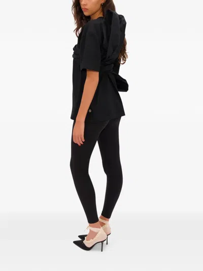 Area Taffeta Knot T-shirt In Black