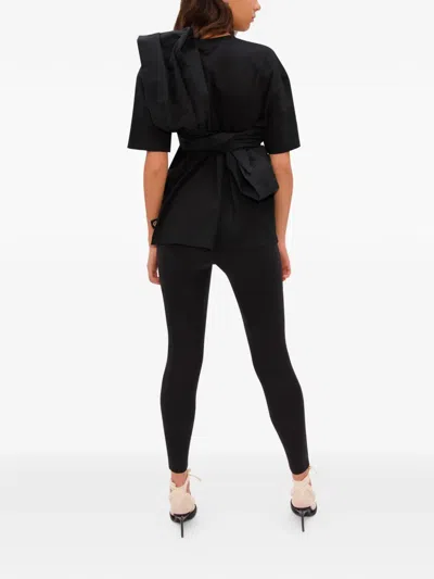 Area Taffeta Knot T-shirt In Black