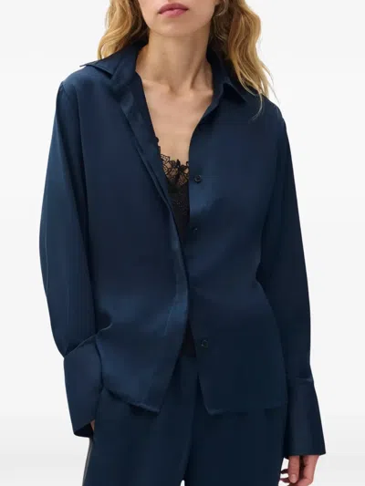 Rag & Bone Button Front Camisole Blouse In Blue