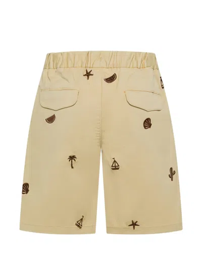 Sun 68 Embroidered Drawstring Shorts In Multi