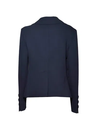 Etro Double-breasted Notched-lapel Jacket In Blue