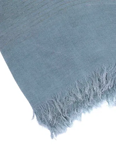 D'aniello Walton Soft Fringed Rectangular Scarf In Blue
