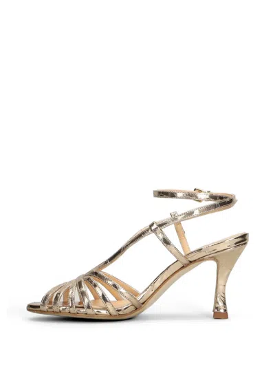 Chantal Crocodile-effect Multi-strap Sandals In Silver