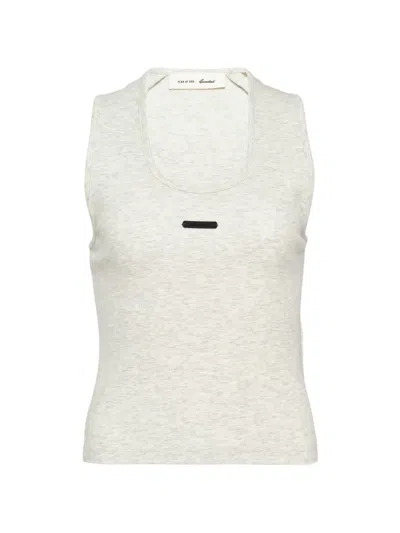 Essentials Logo-patch Ribbed Tank Top In Multi
