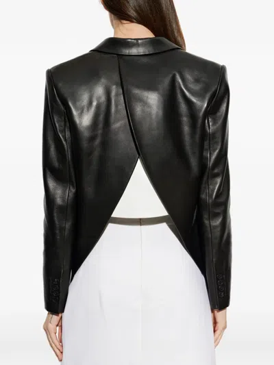 Givenchy Double-breasted Leather Jacket In Black