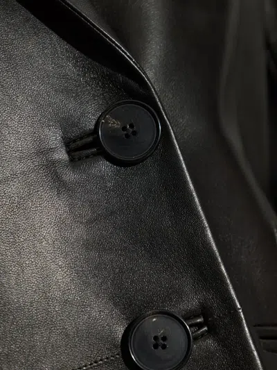 Givenchy Double-breasted Leather Jacket In Black