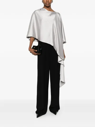 Imperial Asymmetric-drape Cape In Gray