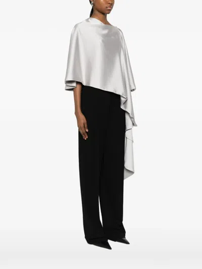 Imperial Asymmetric-drape Cape In Gray