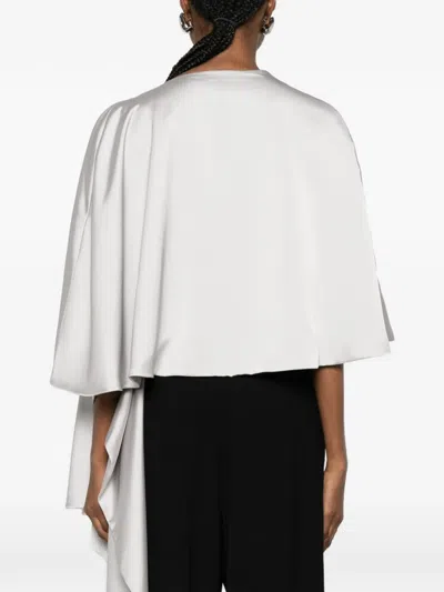 Imperial Asymmetric-drape Cape In Gray