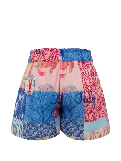 Lapin House Drawstring Patterned Shorts In Multi