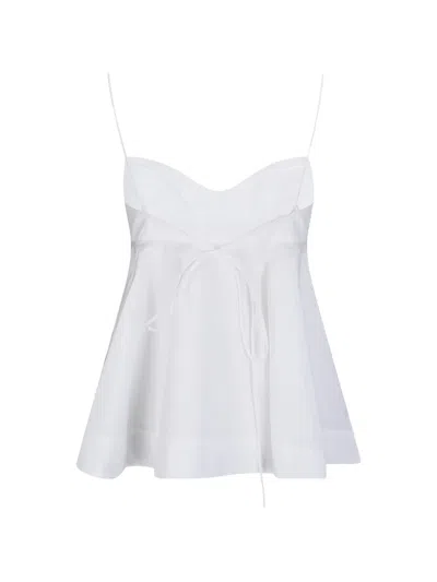 Rohe Optical White Peplum Bustier In White