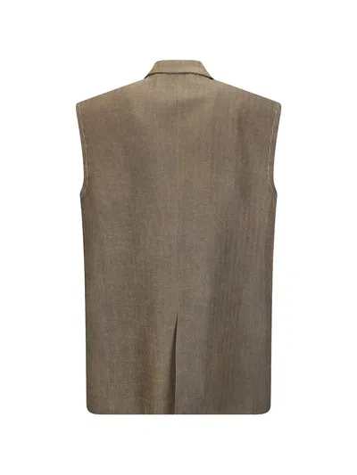 Uma Wang Kaiwan Herringbone Jacket In Brown