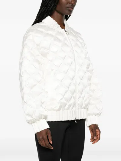 Raxxy Quilted-pattern Bomber Jacket In White