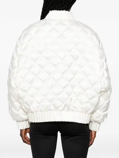 Raxxy Quilted-pattern Bomber Jacket In White