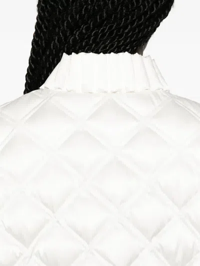 Raxxy Quilted-pattern Bomber Jacket In White