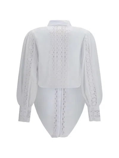 Charo Ruiz Devi Lace-insert Blouse In Gray