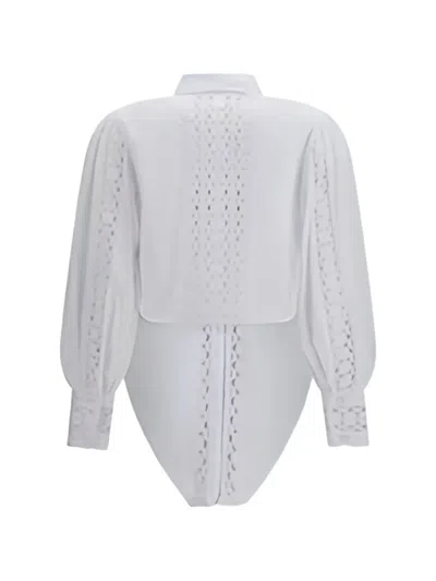 Charo Ruiz Devi Lace-insert Blouse In Gray