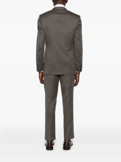 Zegna Double-breasted Wool Suit In Multi