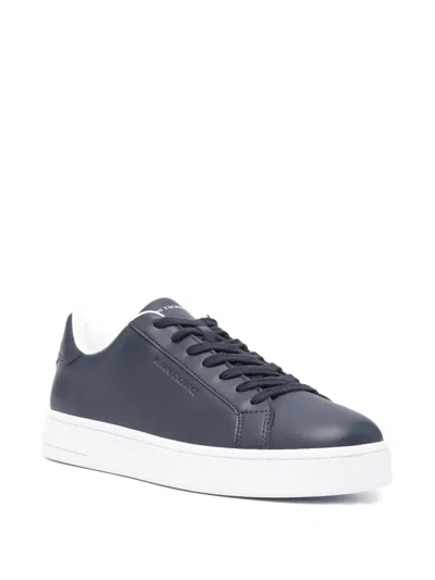 Armani Exchange Logo-debossed Leather Sneakers In Multi