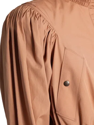 Chloé Ruched Short Cotton Poplin Jacket In Reef Shell In Multi