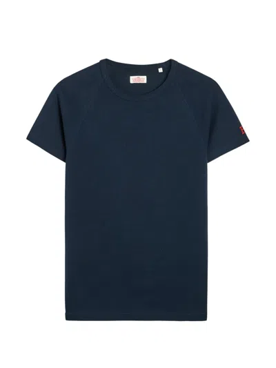 Stretch Ribbed T-shirt In Blue