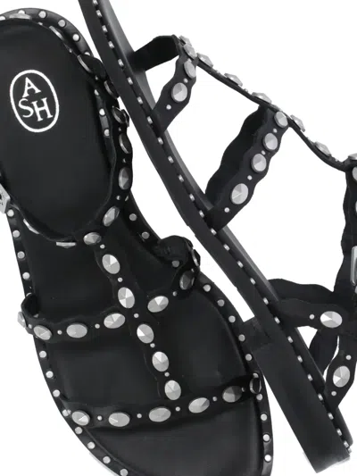 Ash Plus Stud-embellished Leather Sandals In Black
