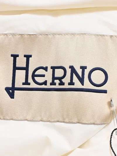 Pre-owned Herno Cocoon Quilted Jacket In White