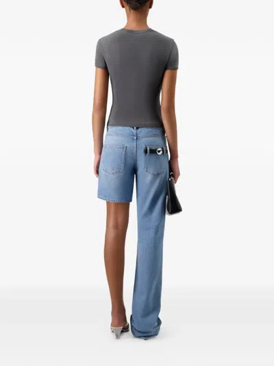 Coperni Logo-print Cropped T-shirt In Gray