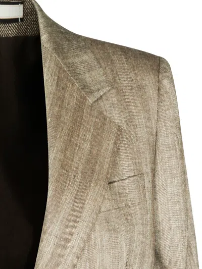 Tagliatore Herringbone-pattern Suit In Brown