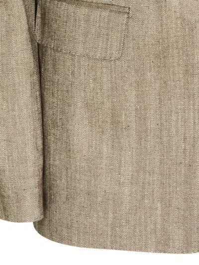 Tagliatore Herringbone-pattern Suit In Brown