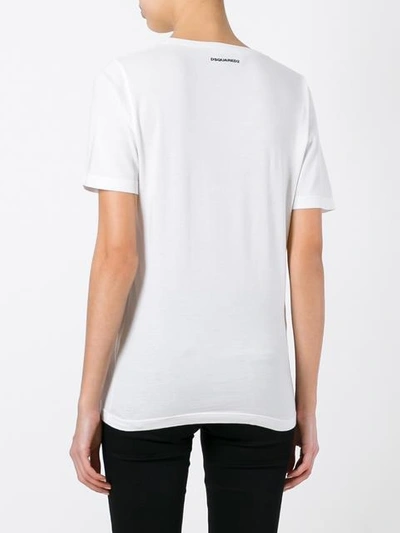 Dsquared2 White Cotton T-shirt With Frontal Print