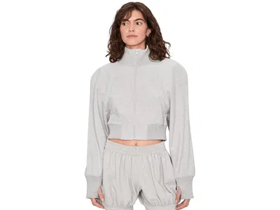Norma Kamali Oversized Turtle Bomber Jacket In Gray