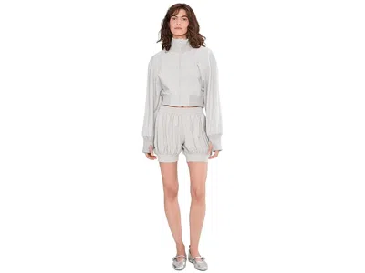 Norma Kamali Oversized Turtle Bomber Jacket In Gray