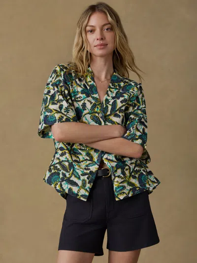 Faherty Montecito Linen Relaxed Camp Shirt In Multi