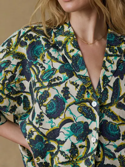 Faherty Montecito Linen Relaxed Camp Shirt In Multi