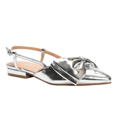 Chinese Laundry Harmony Slingback Pointed Toe Flat In Silver