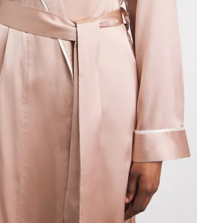 Derek Rose Silk Bailey Robe In Pink