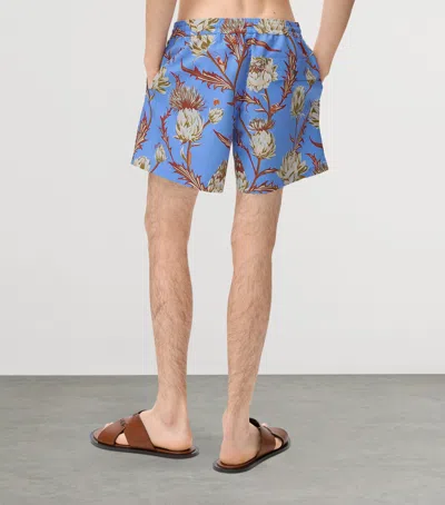 Loewe Printed Swim Trunks In Blue