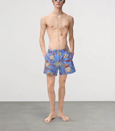 Loewe Printed Swim Trunks In Blue