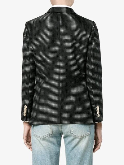 Shop Gucci Embroidered Single Breasted Jacket