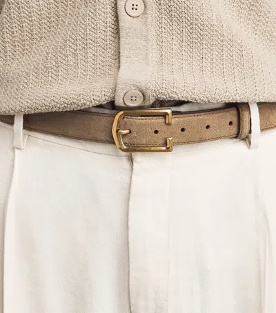 Corneliani Suede Belt In Sand