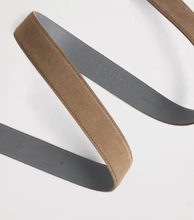 Corneliani Suede Belt In Sand
