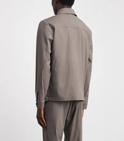 Corneliani Water-repellent Techwool Overshirt In Neutral