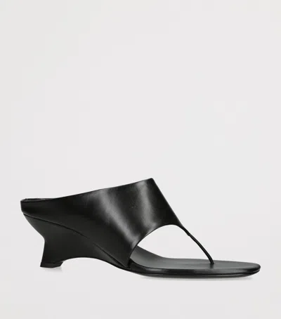 Khaite Black Marlow Sculptural Leather Mules In Black
