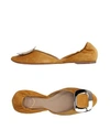 Roger Vivier Chips Ballerinas In Suede In Ocher