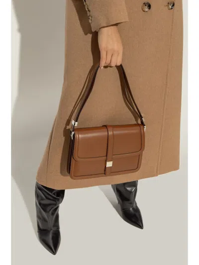 Max Mara Leather Shoulder Bag In Brown