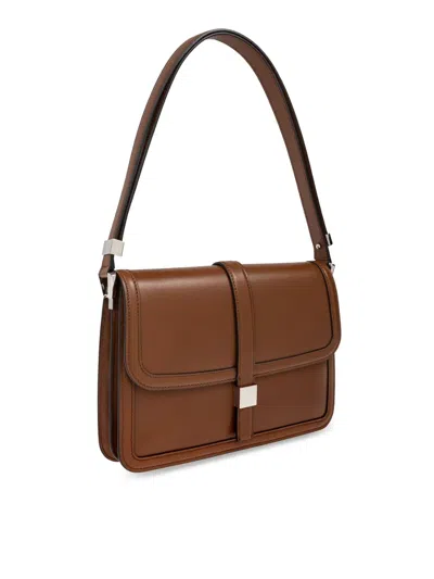 Max Mara Leather Shoulder Bag In Brown