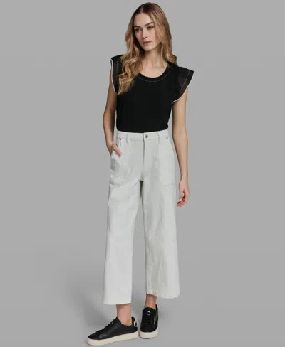 Karl Lagerfeld Women's Solid Ankle Pants In White