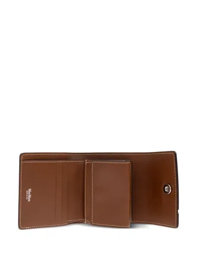 Max Mara Leather Compact Wallet In Pink
