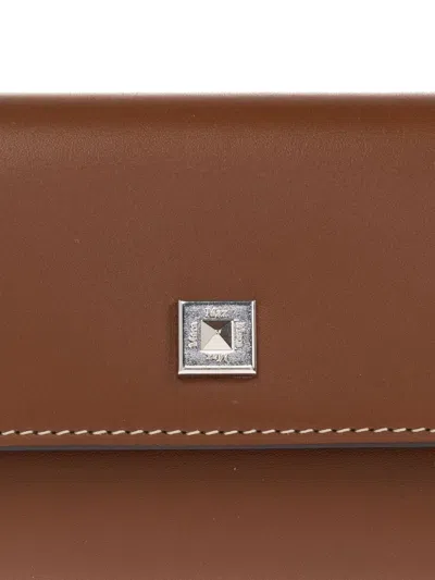Max Mara Leather Compact Wallet In Pink